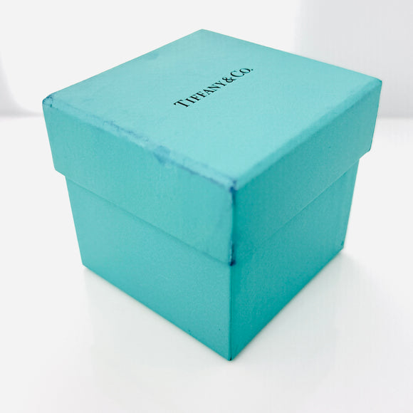 Tiffany & Co. Blue Leather Empty Double 2 Ring Box and Blue Gift Box Lux #1256