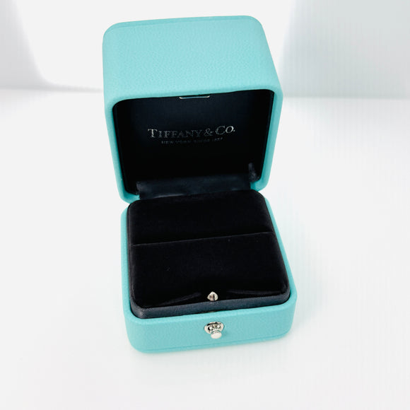 Tiffany & Co. Blue Leather Empty Ring Box Large Storage Travel