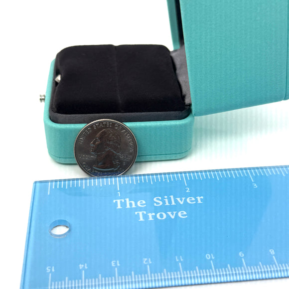 Tiffany & Co. Blue Leather Empty Ring Box Large Storage Travel
