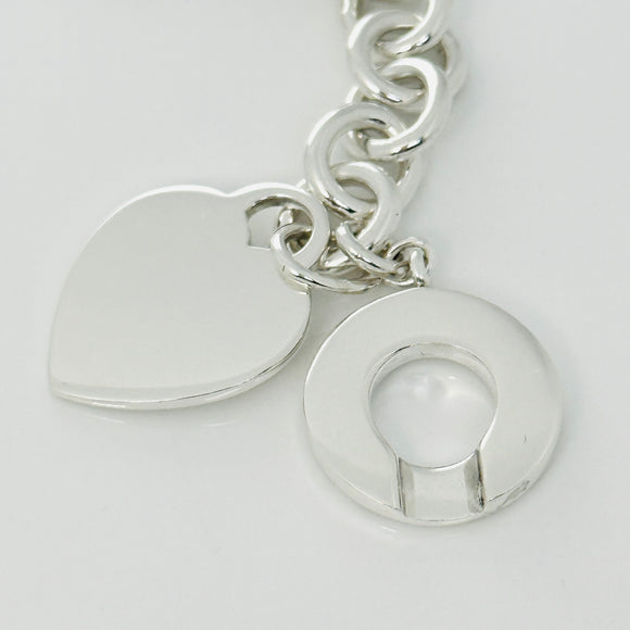 Tiffany & Co. Heart Tag Toggle Charm Bracelet 8" Blank Engravable in 925 Silver