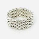 Tiffany & Co. Somerset Mesh Weave Ring Size 6.5 in 925 Sterling Silver-2