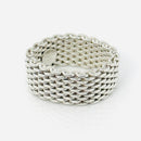 Tiffany & Co. Somerset Mesh Weave Ring Size 6.5 in 925 Sterling Silver-4