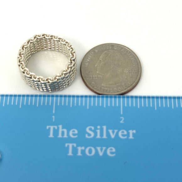 Tiffany & Co. Somerset Mesh Weave Ring Size 6.5 in 925 Sterling Silver