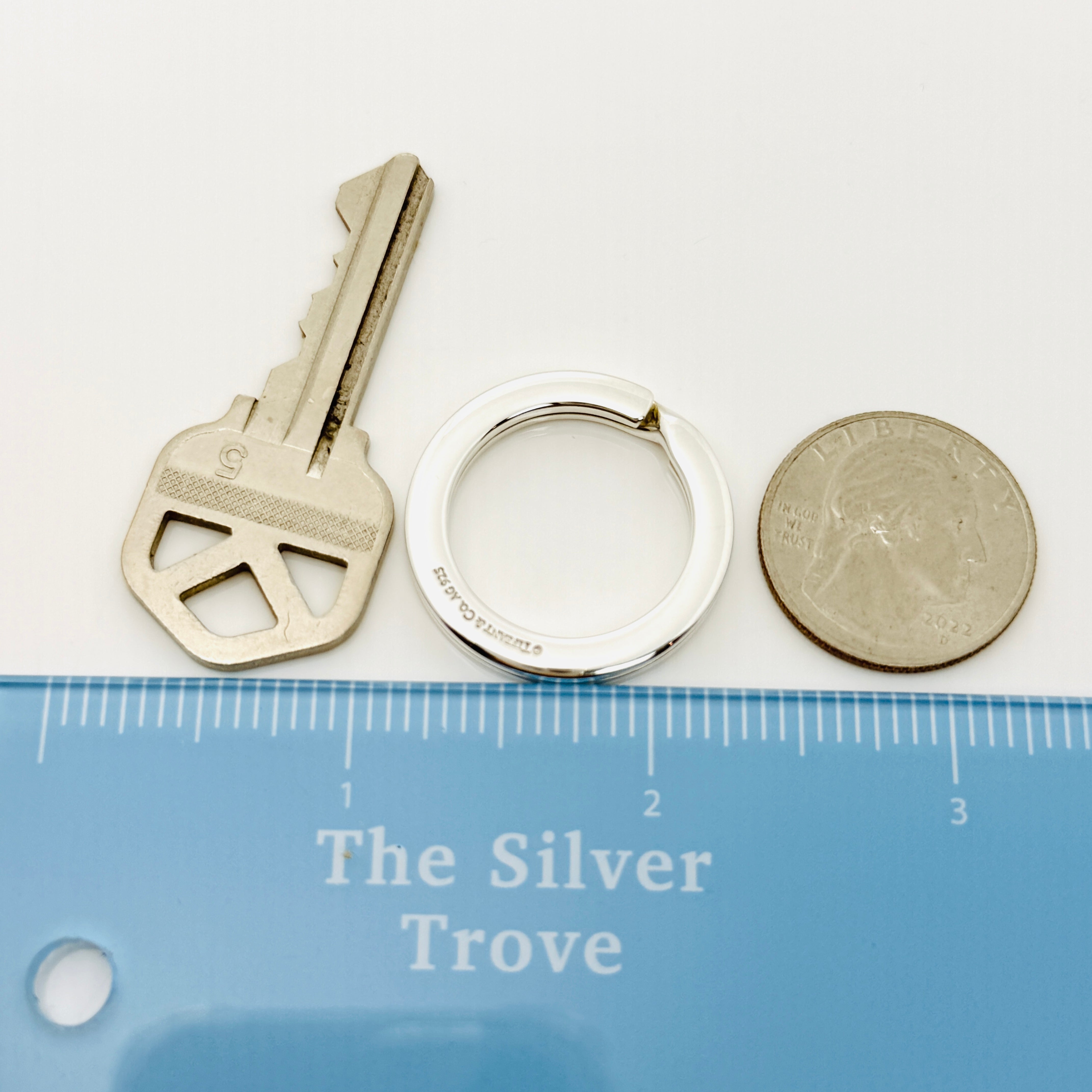 Tiffany & Co Heavy Thick Key Ring in Sterling Silver Keyring