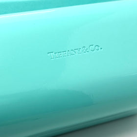 Tiffany & Co Soft Blue Leather Sunglass Eyeglass Storage Case - 0