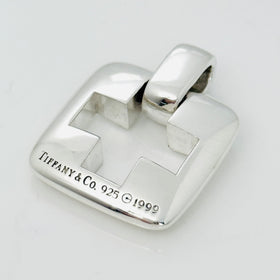 Tiffany & Co Roman Cross Pendant Cutout Stencil Mens Unisex in Sterling Silver