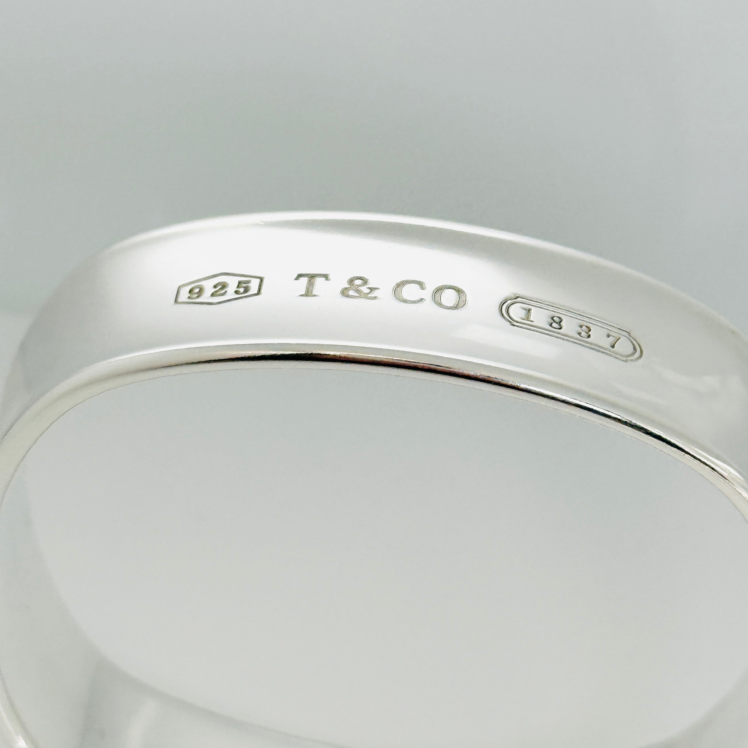 7.5" Tiffany & Co 1837 Square Wide Bangle Bracelet in Sterling Silver Medium