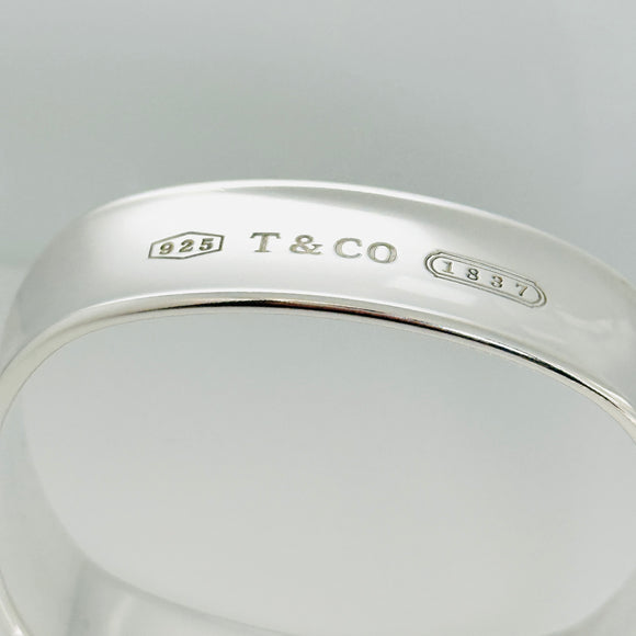 7.5" Tiffany & Co 1837 Square Wide Bangle Bracelet in Sterling Silver Medium