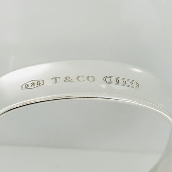 7.5" Tiffany & Co 1837 Square Wide Bangle Bracelet in Sterling Silver Medium