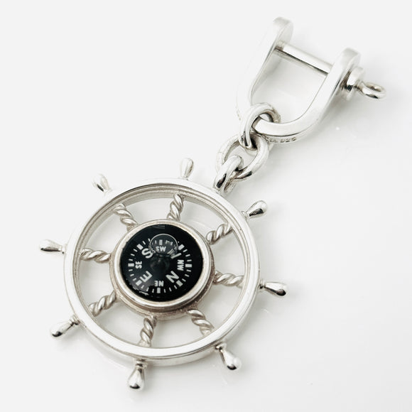 Tiffany & Co Compass Key Ring Keychain Ship Wheel Boat Sailing Captain
