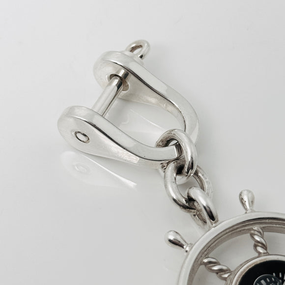 Tiffany & Co Compass Key Ring Keychain Ship Wheel Boat Sailing Captain