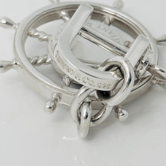 Tiffany & Co Compass Key Ring Keychain Ship Wheel Boat Sailing Captain