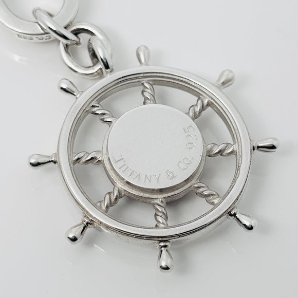 Tiffany & Co Compass Key Ring Keychain Ship Wheel Boat Sailing Captain