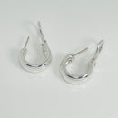 Tiffany & Co Vintage Hoop Huggie Omega Back Earrings in Sterling Silver-2