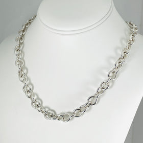 22" Tiffany Round Large Link Rolo Necklace in Silver - Mens Unisex - 0