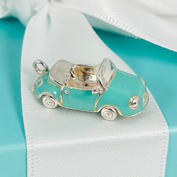 Tiffany & Co Convertible Car Charm or Pendant in Blue Enamel - 2