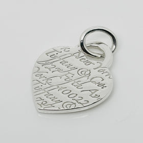 Tiffany & Co Notes Heart Pendant 727 Fifth Ave New York Notes in Sterling Silver