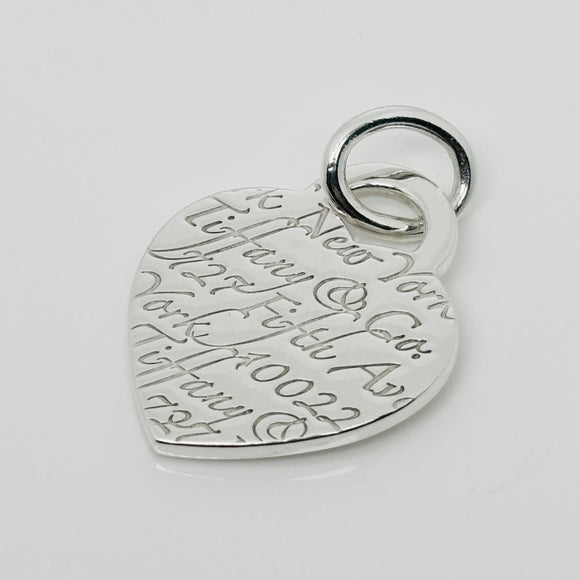 Tiffany & Co Notes 727 Fifth Ave Wave Heart Pendant or Charm in Sterling Silver