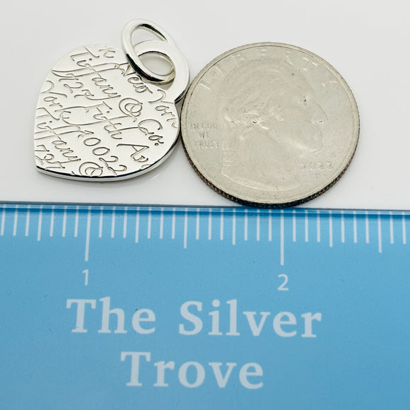Tiffany & Co Notes 727 Fifth Ave Wave Heart Pendant or Charm in Sterling Silver