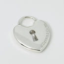 Tiffany Keyhole Heart Padlock Lock Charm Pendant in Sterling Silver-3