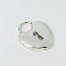 Tiffany Keyhole Heart Padlock Lock Charm Pendant in Sterling Silver-2