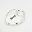 Tiffany Keyhole Heart Padlock Lock Charm Pendant in Sterling Silver-1