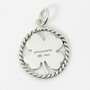 Tiffany Silver Twist Good Luck Shamrock Lucky Irish 4 Leaf Clover Charm Pendant