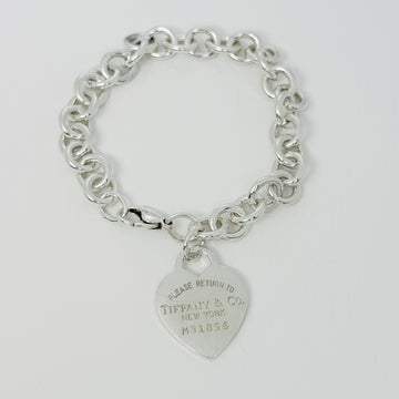 8.5" Large Please Return to Tiffany New York Heart Tag Charm Bracelet