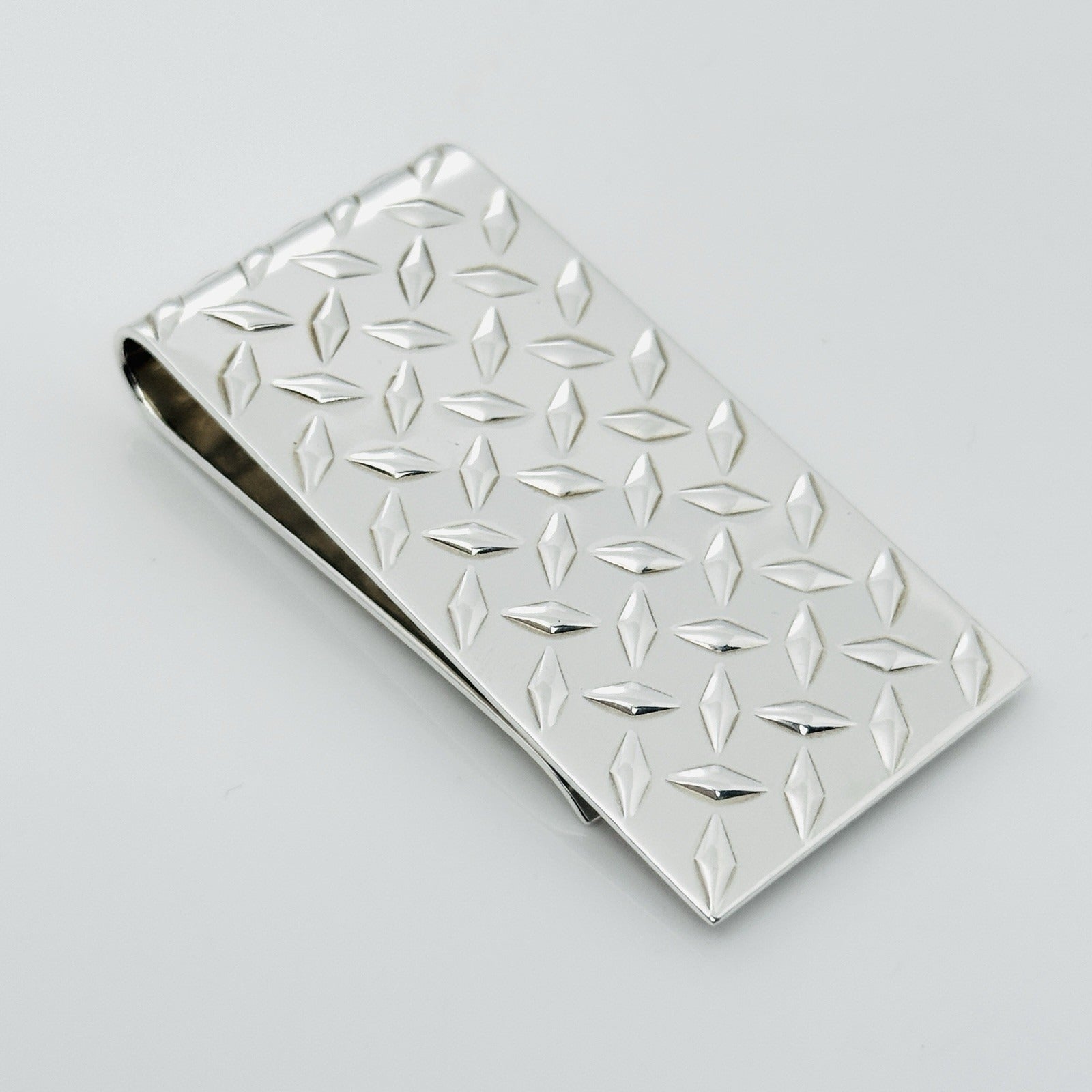 Tiffany Tire Tread Plate Diamond Plate Money Clip in Sterling Silver Mens Unisex