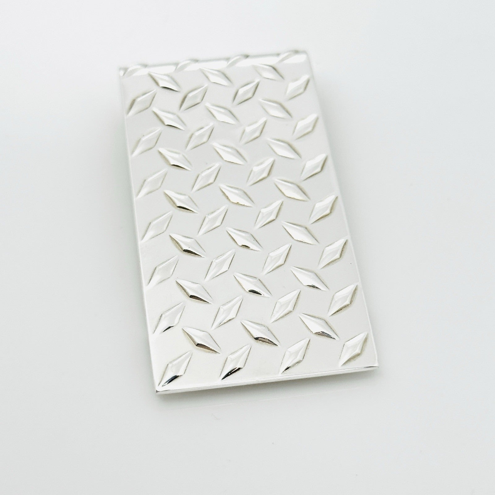 Tiffany Tire Tread Plate Diamond Plate Money Clip in Sterling Silver Mens Unisex