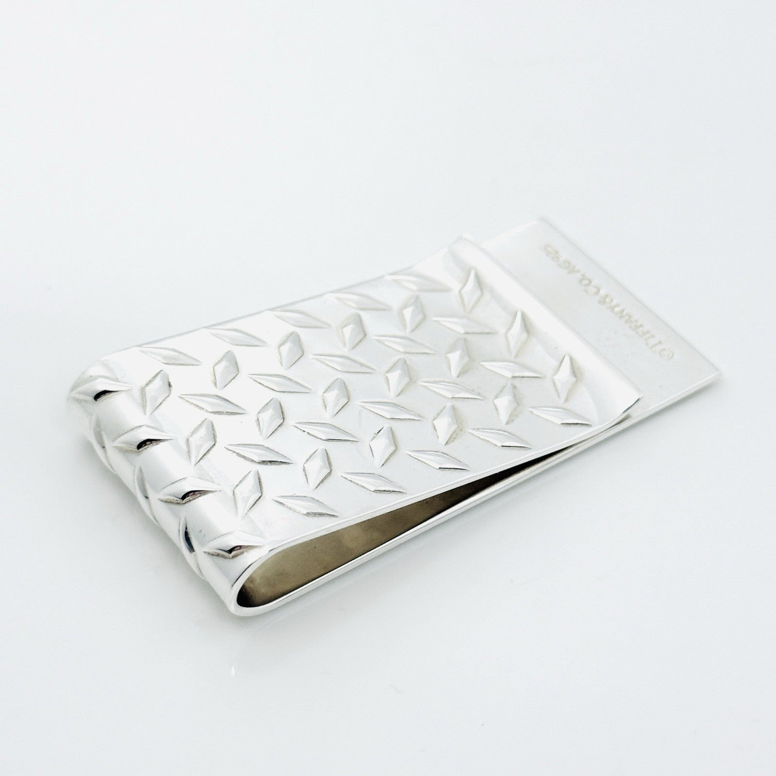 Tiffany Tire Tread Plate Diamond Plate Money Clip in Sterling Silver Mens Unisex