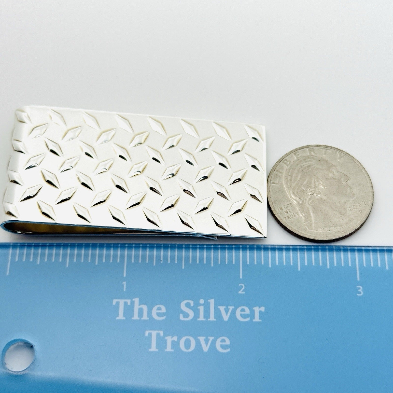 Tiffany Tire Tread Plate Diamond Plate Money Clip in Sterling Silver Mens Unisex