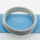 8" Large Tiffany & Co Silver Somerset Mesh Weave Flexible Bangle Bracelet-6