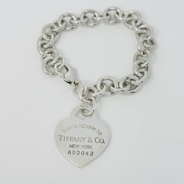 7.5" Medium Please Return to Tiffany New York Heart Tag Charm Bracelet in Silver