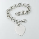 Tiffany Heart Tag Charm Bracelet in Sterling Silver Blank Engravable Heart-3