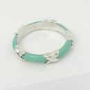 Size 8 Tiffany Signature X Kiss Ring in Blue Enamel and Sterling Silver-3