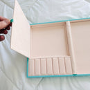 LARGE Tiffany & Co Large Blue Leather Suede Jewelry Box-3