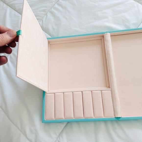 LARGE Tiffany & Co Large Blue Leather Suede Jewelry Box