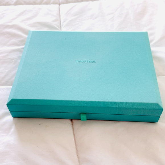 LARGE Tiffany & Co Large Blue Leather Suede Jewelry Box