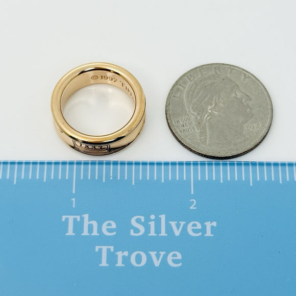 Size 5 Tiffany & Co Gold Plated 1837 Ring in Sterling Silver Concave