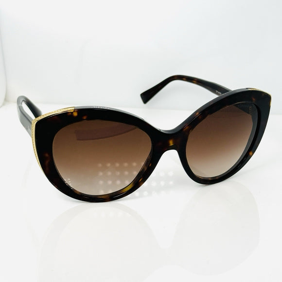 Tiffany & Co. TF4151 Brown Acetate Cat Eye Sunglasses Gold Tone Tortoise Shell