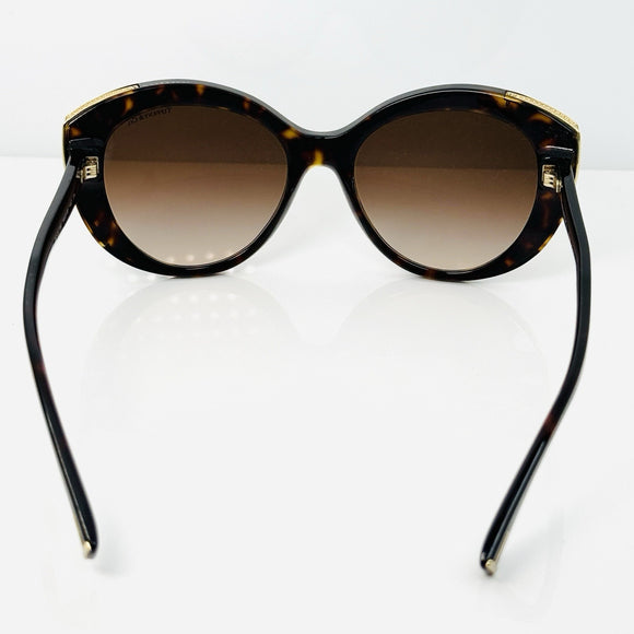 Tiffany & Co. TF4151 Brown Acetate Cat Eye Sunglasses Gold Tone Tortoise Shell