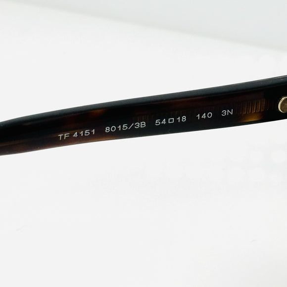 Tiffany & Co. TF4151 Brown Acetate Cat Eye Sunglasses Gold Tone Tortoise Shell
