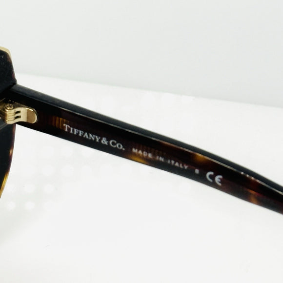 Tiffany & Co. TF4151 Brown Acetate Cat Eye Sunglasses Gold Tone Tortoise Shell