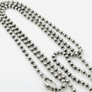 24" Tiffany & Co Sterling Silver 2.5mm Bead Necklace Dog Chain w Lobster Clasp-2