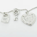 16" Return to Tiffany & Co. Love Heart Padlock Lock Key Pendant Chain Necklace-5