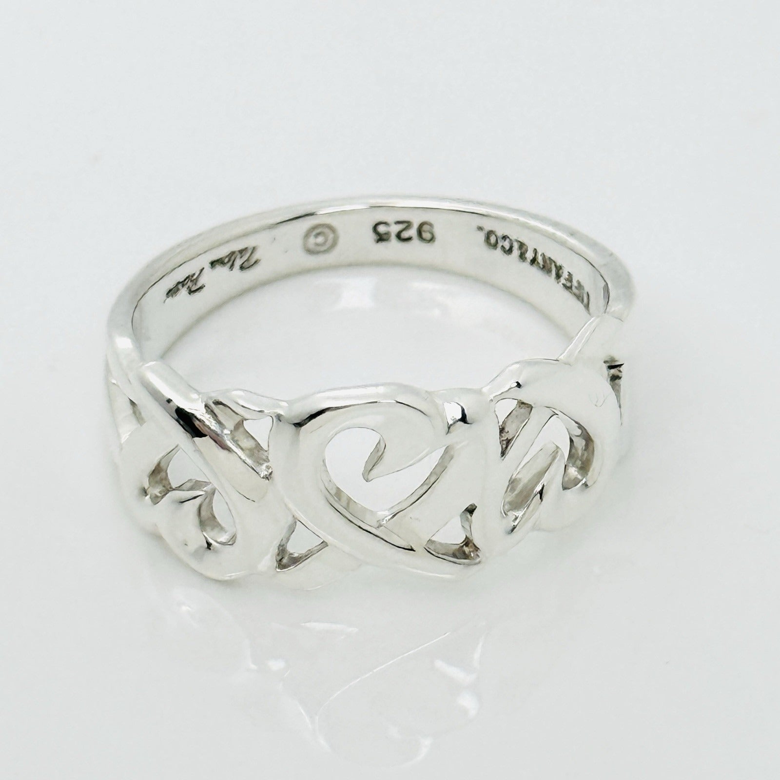 Size 6 Tiffany Triple Loving Hearts Ring Band - Paloma Picasso - Sterling Silver