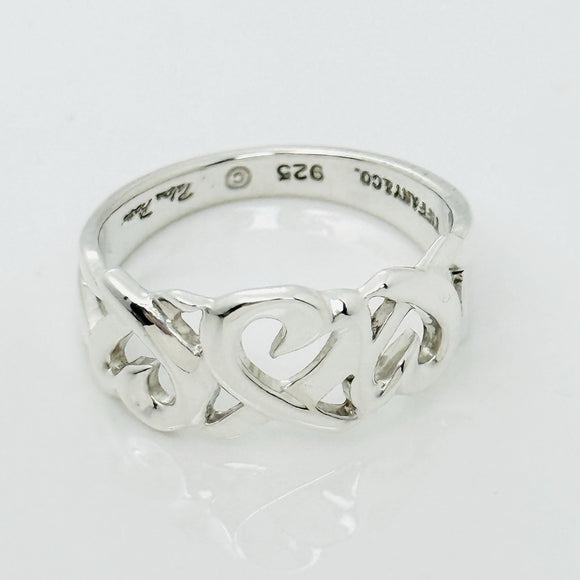Size 6 Tiffany Triple Loving Hearts Ring Band - Paloma Picasso - Sterling Silver