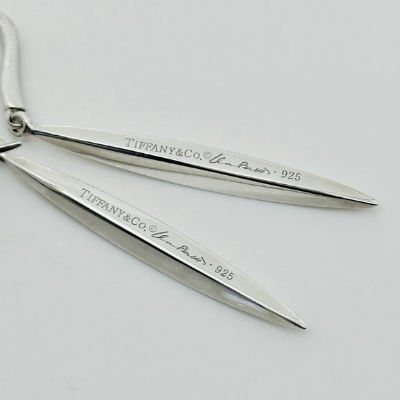 Tiffany & Co Feather Earrings by Elsa Peretti Drop Elongated Dangle Hook