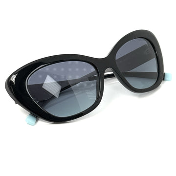 Tiffany & Co Sunglasses Silver Diamond Point Cats Eye Black Blue TF4158 8001/9S